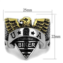 Load image into Gallery viewer, Mens Biker Eagle Ring Two Tone Anillo Para Hombre y Ninos Kids Stainless Steel Ring - Jewelry Store by Erik Rayo
