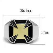 Load image into Gallery viewer, Mens Black Gold Biker Cross Rings Stainless Steel Anillo Cruz Compromiso Regalo Para Hombre Acero Inoxidable - Jewelry Store by Erik Rayo
