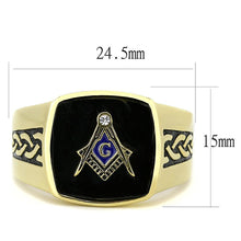 Load image into Gallery viewer, Mens Black Gold Cross Rings Stainless Steel Masonic Anillo Compromiso Regalo Para Hombre Acero Inoxidable - Jewelry Store by Erik Rayo
