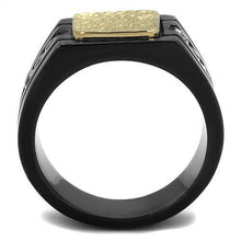 Load image into Gallery viewer, Mens Black Gold Rings Stainless Steel Anillo Negro Oro de Compromiso Para Hombre Acero Inoxidable - Jewelry Store by Erik Rayo
