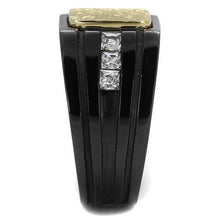 Load image into Gallery viewer, Mens Black Gold Rings Stainless Steel Anillo Negro Oro de Compromiso Para Hombre Acero Inoxidable - ErikRayo.com
