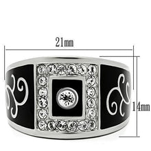 Load image into Gallery viewer, Mens Black Silver Rings Stainless Steel Anillo Compromiso Regalo Para Hombre Acero Inoxidable - Jewelry Store by Erik Rayo
