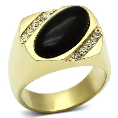 Mens Gold Black Rings Stainless Steel Onyx Anillo Oro Onyx de Compromiso Para Hombre Acero Inoxidable - ErikRayo.com