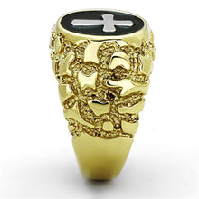 Load image into Gallery viewer, Mens Gold Cross Rings Stainless Steel Gold Nugget Anillo Oro Para Hombre Acero Inoxidable - Jewelry Store by Erik Rayo
