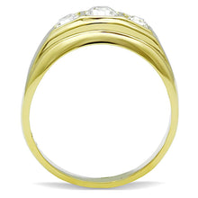 Load image into Gallery viewer, Mens Gold Ring Stainless Steel Anillo Color Oro Para Hombre Acero Inoxidable with Top Grade Crystal in Clear Iscah - Jewelry Store by Erik Rayo
