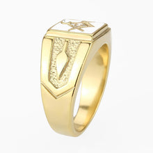 Load image into Gallery viewer, Mens Gold Rings Stainless Steel Masonic Anillo Oro Compromiso Regalo Para Hombre Acero Inoxidable - Jewelry Store by Erik Rayo
