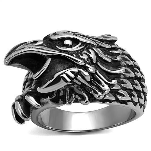 Mens Large Eagle Ring Silver Anillo Para Hombre y Ninos Kids Stainless Steel Ring - ErikRayo.com