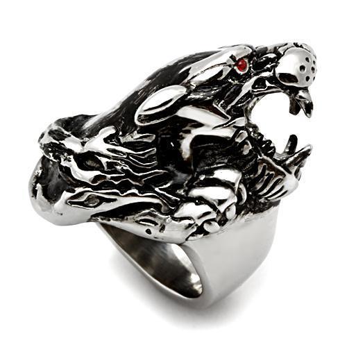 Mens Leopard Beast Ring Anillo Para Hombre y Ninos Kids Stainless Steel Ring Ruby Eyes - Jewelry Store by Erik Rayo