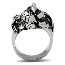 Load image into Gallery viewer, Mens Leopard Beast Ring Anillo Para Hombre y Ninos Kids Stainless Steel Ring Ruby Eyes - Jewelry Store by Erik Rayo
