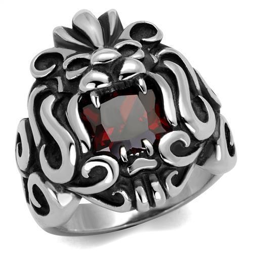 Mens Lion Ruby Ring Anillo Para Hombre y Ninos Kids Stainless Steel Ring - Jewelry Store by Erik Rayo