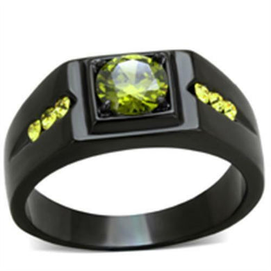 Mens Ring Black Green & Yellow Stainless Steel - Jewelry Store by Erik Rayo