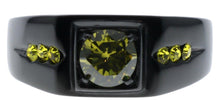 Load image into Gallery viewer, Mens Ring Black Green &amp; Yellow Stainless Steel - Jewelry Store by Erik Rayo
