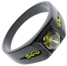 Load image into Gallery viewer, Mens Ring Black Green Yellow Miracle Stone - ErikRayo.com
