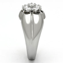 Load image into Gallery viewer, Mens Ring Diamond Flower Stainless Steel Ring with AAA Grade CZ in Clear - ErikRayo.com
