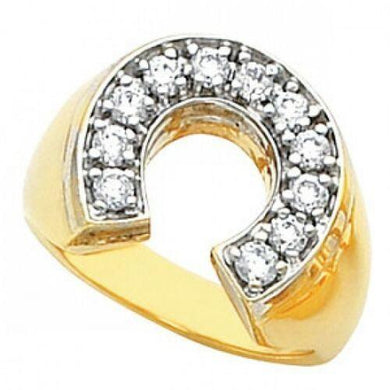 Mens Ring Gold Horseshoe Stainless Steel Ring Good Luck - Jewelry Store by Erik Rayo