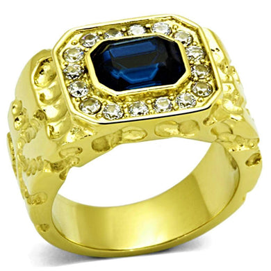 Mens Ring Gold Nugget Style Stainless Steel Ring with Top Grade Crystal in Montana - Jewelry Store by Erik Rayo
