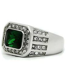 Load image into Gallery viewer, Mens Ring Green Emerald 3.45 Ct Stainless Steel - Jewelry Store by Erik Rayo
