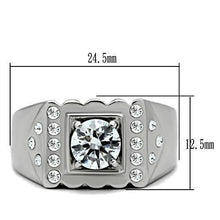 Load image into Gallery viewer, Mens Ring Round Cut Unique Stainless Steel Ring with AAA Grade CZ in Clear - Jewelry Store by Erik Rayo
