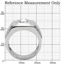 Load image into Gallery viewer, Mens Ring Round Squared Stainless Steel Ring with AAA Grade CZ in Clear - Jewelry Store by Erik Rayo
