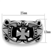 Load image into Gallery viewer, Mens Ring Silver Black Cross Stainless Steel Ring - Jewelry Store by Erik Rayo
