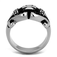 Load image into Gallery viewer, Mens Ring Silver Black Cross Stainless Steel Ring - Jewelry Store by Erik Rayo
