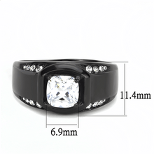 Load image into Gallery viewer, Mens Ring Square Cut Black Stainless Steel Round Band - Jewelry Store by Erik Rayo
