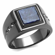 Load image into Gallery viewer, Mens Rings Square Blue Black Stainless Steel - Jewelry Store by Erik Rayo
