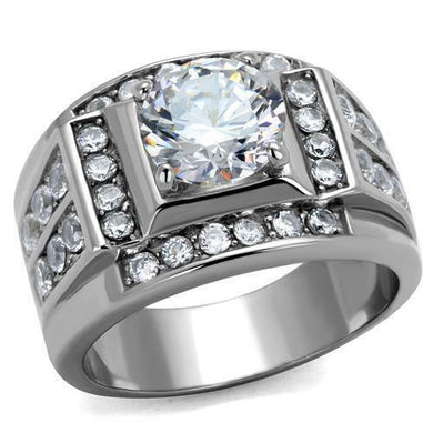 Mens Rings The King od Diamonds Round Stainless Steel Signet - Jewelry Store by Erik Rayo