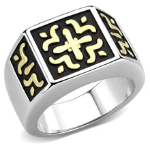 Load image into Gallery viewer, Mens Silver Gold Cross Rings Stainless Steel Two Tone Anillo Cruz Compromiso Regalo Para Hombre Acero Inoxidable - Jewelry Store by Erik Rayo
