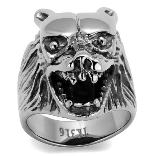 Mens Silver Werewolf Ring Anillo Para Hombre y Ninos Kids 316L Stainless Steel Ring - Jewelry Store by Erik Rayo