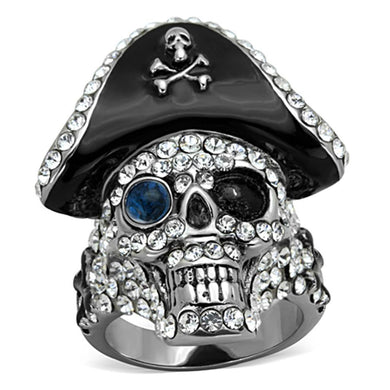 Mens Womens Pirate Ring Anillo Para Hombre Mujer y Ninos Kids Unisex 316L Stainless Steel Ring with Glass in Montana Feltre - Jewelry Store by Erik Rayo