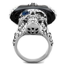 Load image into Gallery viewer, Mens Womens Pirate Ring Anillo Para Hombre Mujer y Ninos Kids Unisex 316L Stainless Steel Ring with Glass in Montana Feltre - Jewelry Store by Erik Rayo
