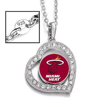 Load image into Gallery viewer, Miami Heat Womens Silver Link Chain Necklace With Pendant D19 - Jewelry Store by Erik Rayo
