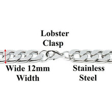 Load image into Gallery viewer, Nebraska Cornhusker Bracelet Silver Stainless Steel Mens and Womens Curb Link Chain Football Gift - ErikRayo.com
