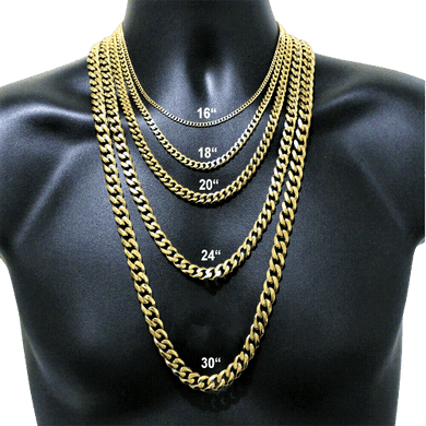 Necklace for Men and Women Stainless Steel Cuban Curb Chain Gold - ErikRayo.com