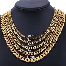 Load image into Gallery viewer, Necklace for Men and Women Stainless Steel Cuban Curb Chain Gold - Jewelry Store by Erik Rayo
