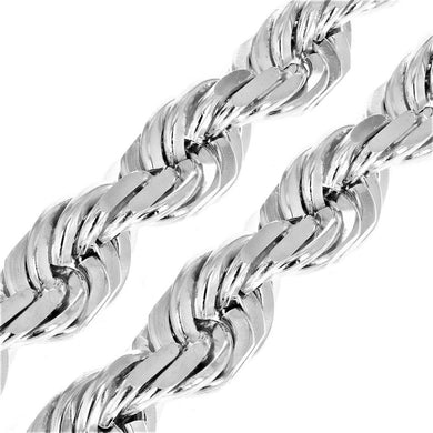 Necklace for Men Women Kids Real Solid 925 Sterling Silver Chain Plata Diamond Cut Rope - Jewelry Store by Erik Rayo