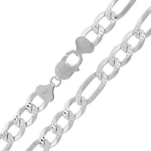 Load image into Gallery viewer, Necklace for Men Women Kids Real Solid 925 Sterling Silver Italian Figaro Diamond Cut Chain Plata - Jewelry Store by Erik Rayo
