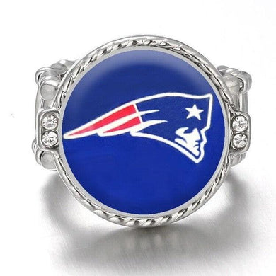 New England Patriots Ring Adjustable Jewelry Silver Plated Mens Womens Chain Football NFL Team - One Size Fits All - ErikRayo.com