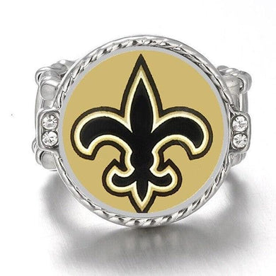 New Orleans Saints Ring Adjustable Jewelry Silver Plated Mens Womens Chain Football NFL Team - One Size Fits All - ErikRayo.com