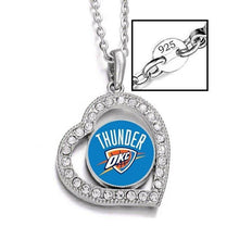 Load image into Gallery viewer, Oklahoma City Thunder Womens Silver Link Chain Necklace With Pendant D19 - Jewelry Store by Erik Rayo
