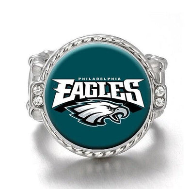 Philadelphia Eagles Ring Adjustable Jewelry Silver Plated Mens Womens Chain Football NFL Team - One Size Fits All - ErikRayo.com