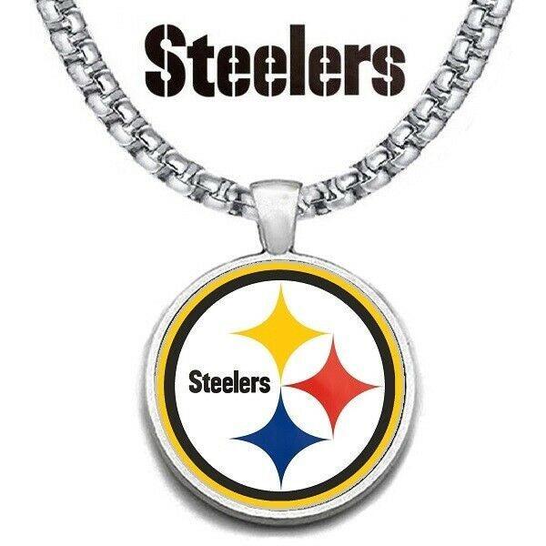 Pittsburgh Steelers Jewelry Necklace Mens Womens Stainless Steel Chain Football NFL Team - ErikRayo.com