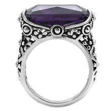 Load image into Gallery viewer, Purple Emerald Cut Rectangle Amethyst Purple cz Stainless Steel Solitaire Ring - Jewelry Store by Erik Rayo
