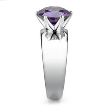 Load image into Gallery viewer, Purple Silver Womens Ring Solitaire Stainless Steel Zircoin Anillo Morado Purpura y Plata Para Mujer Solitario Acero Inoxidable - Jewelry Store by Erik Rayo
