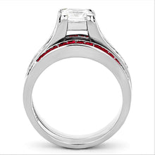 Load image into Gallery viewer, Red Womens Ring Silver 316L Stainless Steel Anillo Rojo Plata Para Mujer Acero Inoxidable - Jewelry Store by Erik Rayo
