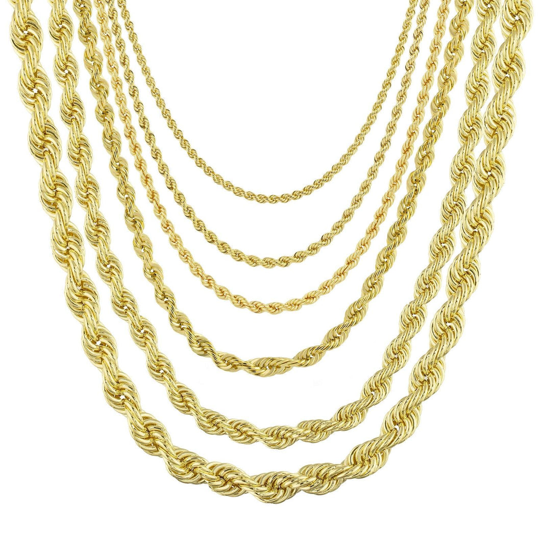 Rope Chain Necklace for Men Women and Kids Stainless Steel in Gold - Jewelry Store by Erik Rayo