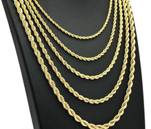 Load image into Gallery viewer, Rope Chain Necklace for Men Women and Kids Stainless Steel in Gold - Jewelry Store by Erik Rayo
