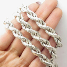 Load image into Gallery viewer, Rope Chain Necklace in Silver for Men Women and Kids Stainless Steel Cadena de Torzal Para Hombre y Mujer y Ninos - Jewelry Store by Erik Rayo
