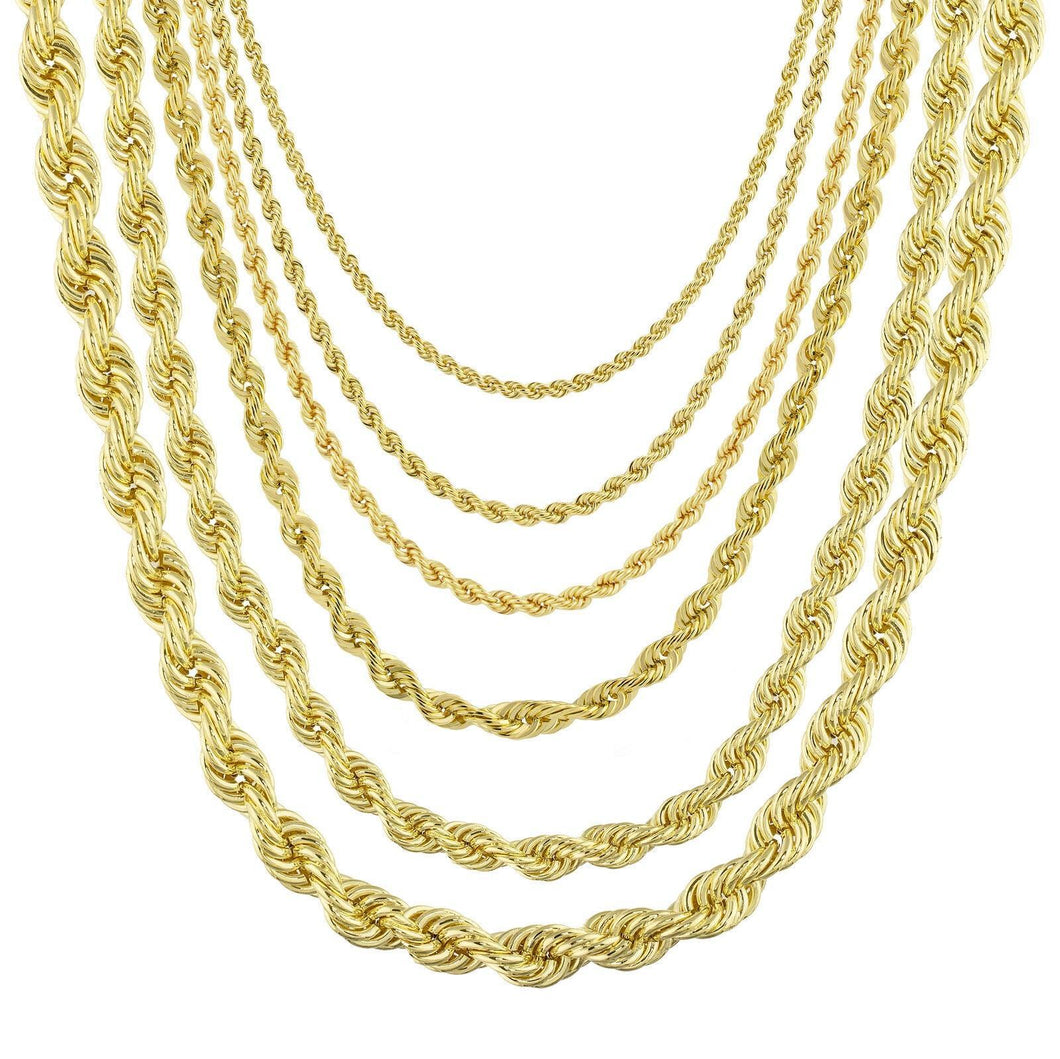 Rope Chain Necklaces for Men Women and Kids Stainless Steel in Gold - Jewelry Store by Erik Rayo